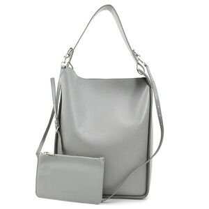 Balenciaga North South Shoulder Bag Grey Leather